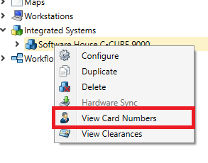 Right-click menu for C·CURE 9000.