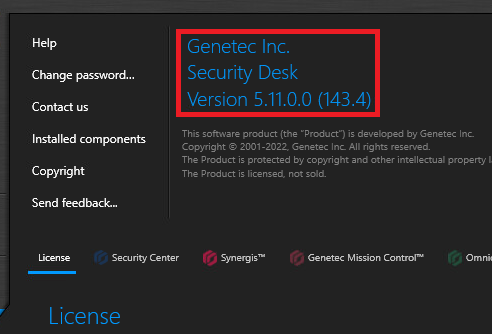 Genetec Server Version