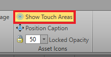 The show touch areas button