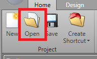 Open project button