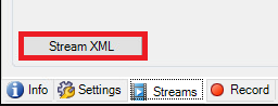 Stream XML Button Location