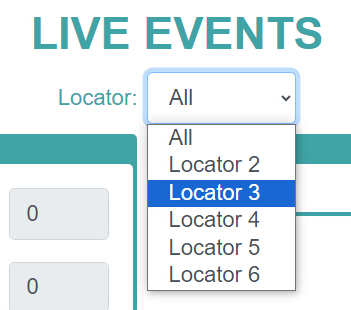 Selecting a locator to update the RSSI values