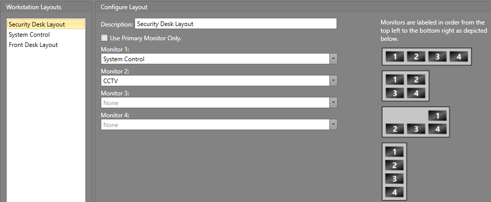 The layout configuration settings