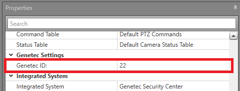 Location of the Genetec ID field