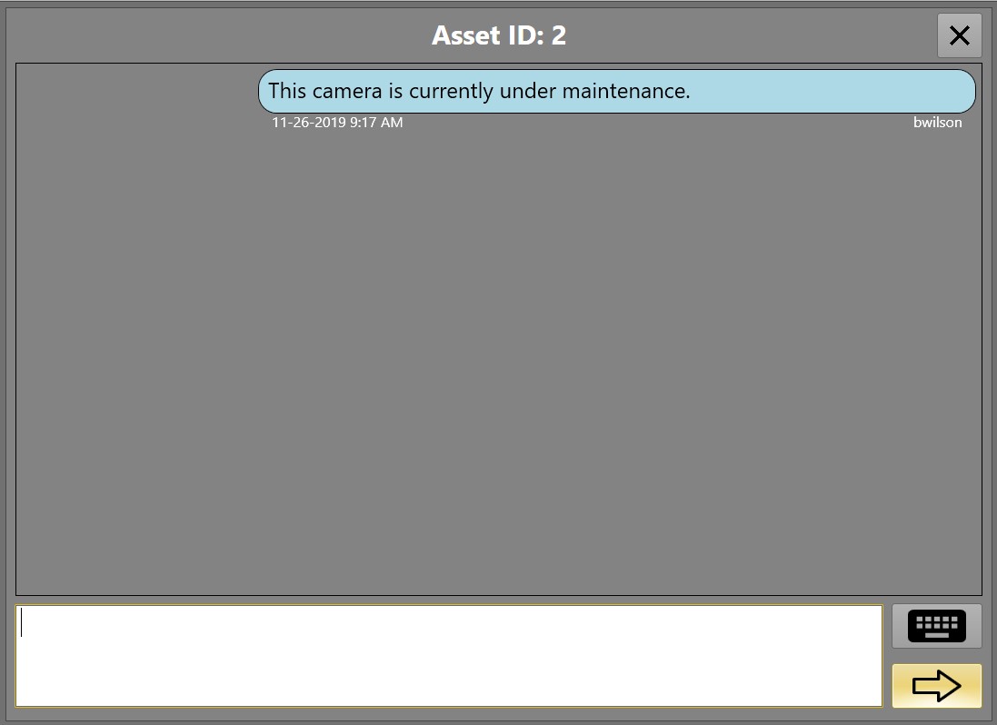 Example for window where multiple notes can be submitted.